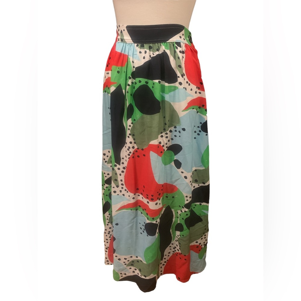NWT, Corey Lynn Calter, Olinda, multi-colored, a-line long skirt, size L